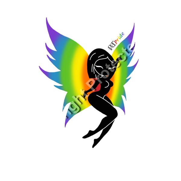 Silhouette Fairy / Pixie, Rainbow wings Thumbnail