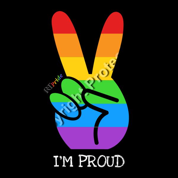 ‘I’m proud’ rainbow peace hand Thumbnail