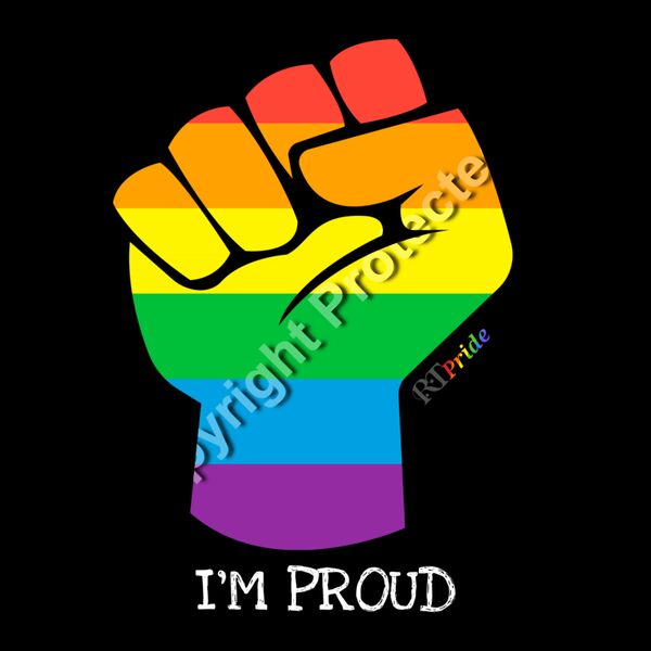 ‘I’m proud’ rainbow black power fist Thumbnail