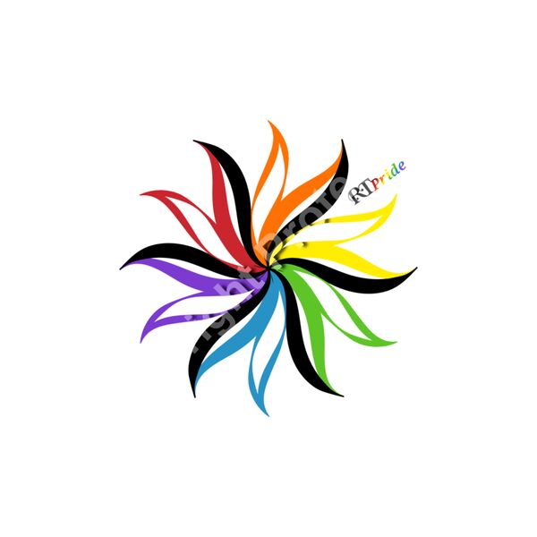 Rainbow spiral design, black accent Thumbnail