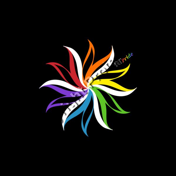 Rainbow spiral design, white accent Thumbnail