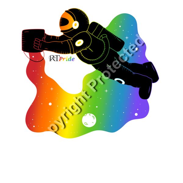 Rainbow space, astronaut with bucket Thumbnail