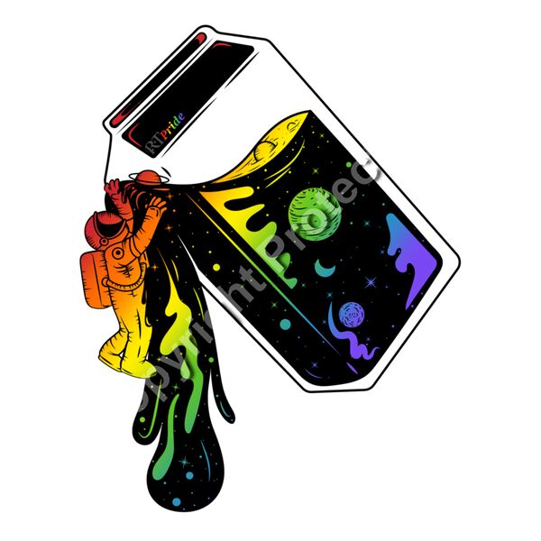 Rainbow space, astronaut milk carton Thumbnail
