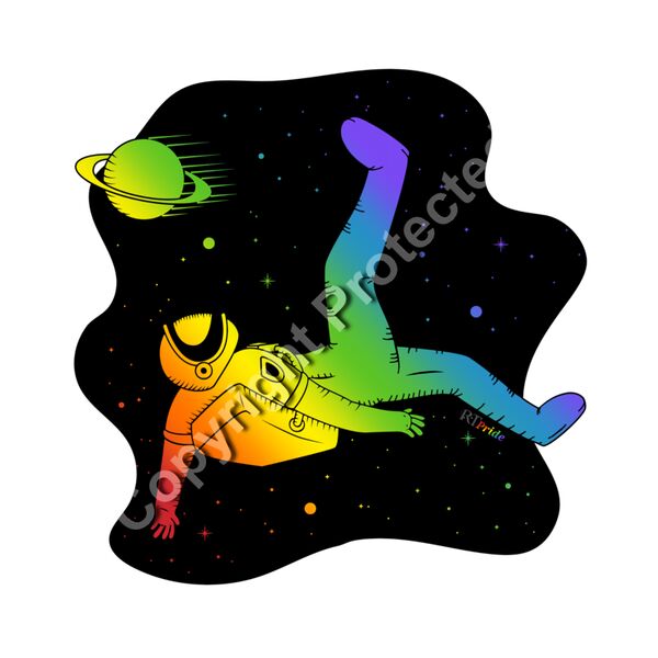 Rainbow space astronaut, yin yang Thumbnail