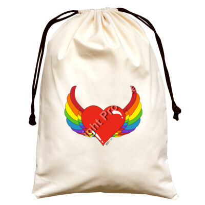 Rainbow heart - Large Canvas Santa Sack Thumbnail