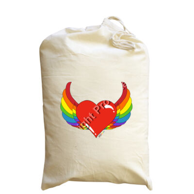 Rainbow heart - Medium Calico Santa Sack Thumbnail