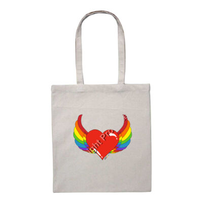 Rainbow heart - Heavy Duty Canvas Tote with Gusset  Thumbnail
