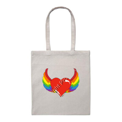 Rainbow heart - Heavy Duty Canvas Tote Bag Thumbnail