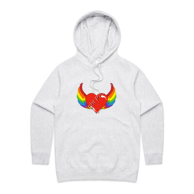 Rainbow heart - Womens Supply Hood Thumbnail