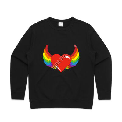 Rainbow heart - Womens Premium Crew Thumbnail