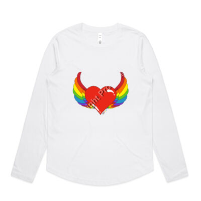Rainbow heart - Womens Curve Longsleeve Tee Thumbnail