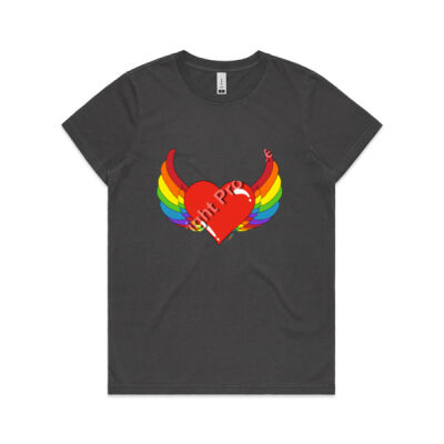 Rainbow heart - Womens Faded Tee Thumbnail