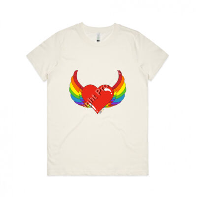 Rainbow heart - Womens Maple Organic Tee Thumbnail