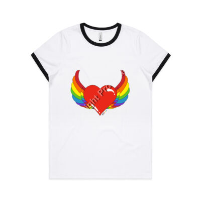 Rainbow heart - Womens Ringer Tee Thumbnail