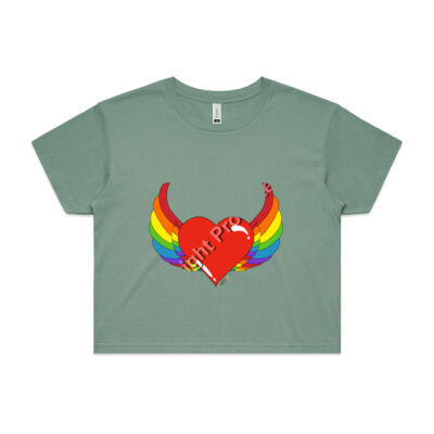 Rainbow heart - Womens Crop Tee Thumbnail