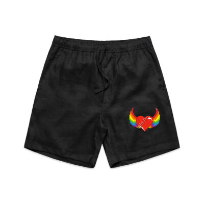 Rainbow heart - Mens Linen Shorts Thumbnail