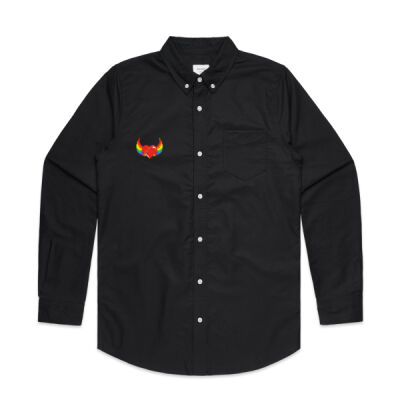 Rainbow heart - Mens Oxford Long Sleeve Shirt Thumbnail