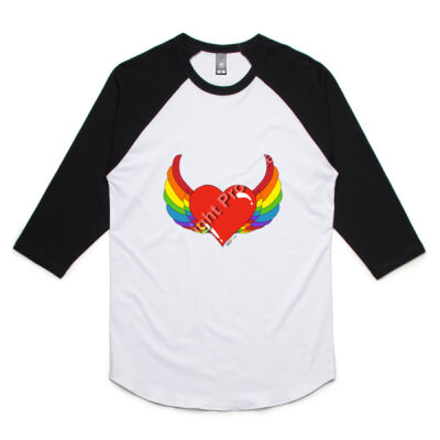 Rainbow heart - Mens Raglan Tee Thumbnail