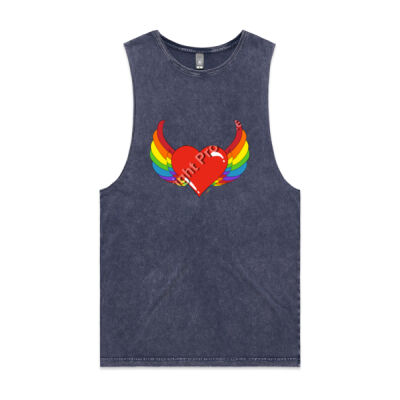 Rainbow heart - Mens Stone Wash Barnard Tank Thumbnail