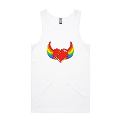 Rainbow heart - Mens Lowdown Singlet Thumbnail