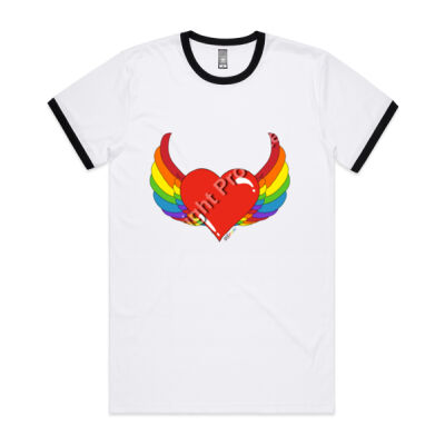 Rainbow heart - Mens Ringer Tee Thumbnail