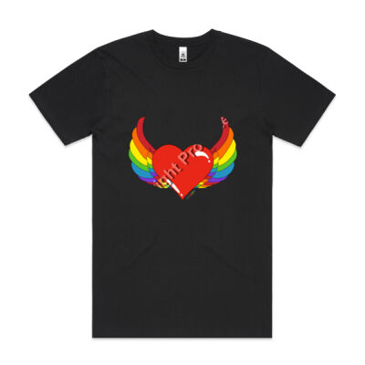 Rainbow heart - Mens Block T shirt Thumbnail