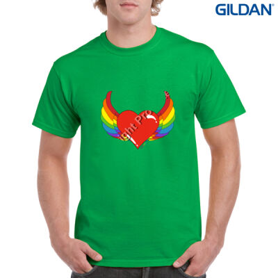 Rainbow heart - Mens Heavy Cotton T-Shirt Thumbnail